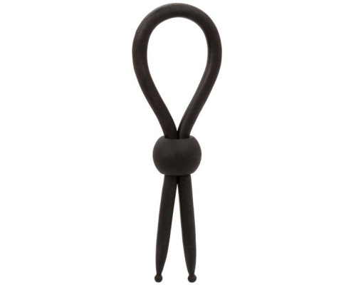 Черное эрекционное лассо на пенис Liquid Silicone Lasso