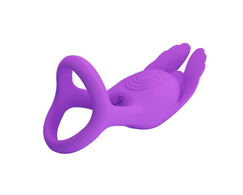 Фиолетовое перезаряжаемое виброкольцо на пенис Silas