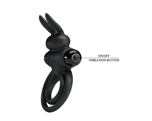 Черное эрекционное кольцо с вибростимуляцией клитора Vibrant Penis Ring III
