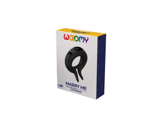Черное эрекционное кольцо Marry Me Rechargeable Vibrating Cockring