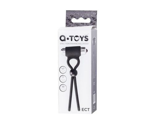 Черное эрекционное лассо Ect с виброэлементом