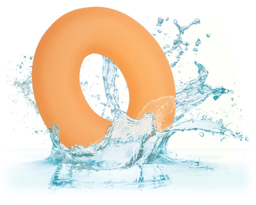 Оранжевое люминесцентное эрекционное кольцо Glow-In-The-Dark Liquid Silicone Prolong Medium Ring