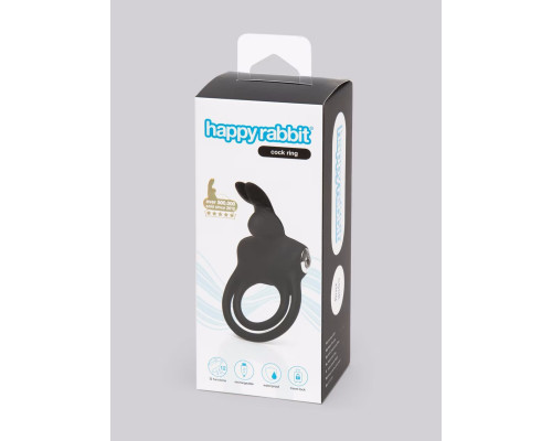Черное эрекционное виброкольцо Happy Rabbit Cock Ring