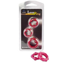 Набор из 3 малиновых рельефных эрекционных колец