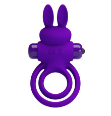 Фиолетовое эрекционное кольцо с вибростимуляцией клитора Vibrant Penis Ring III