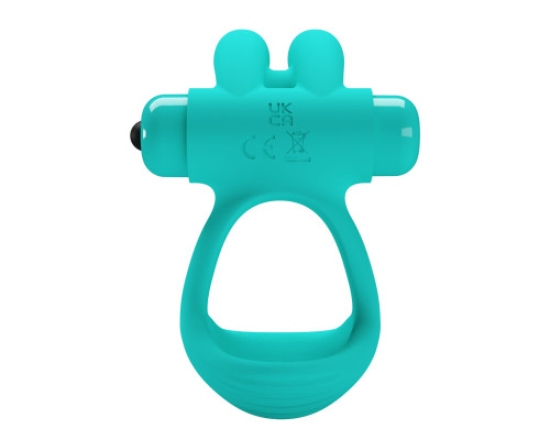 Бирюзовое эрекционное виброкольцо Passionate Dante