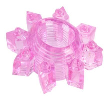 Розовое гелевое эрекционное кольцо-звезда