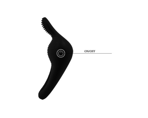 Чёрное эрекционное виброкольцо Thimble