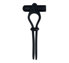 Черное эрекционное лассо с вибропулей Black Tie Affair