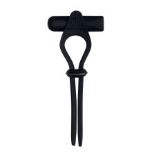 Черное эрекционное лассо с вибропулей Black Tie Affair