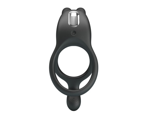 Черное эрекционное виброкольцо Dwayne