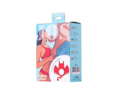 Красное эрекционное кольцо на пенис JOS COCKY DEVIL