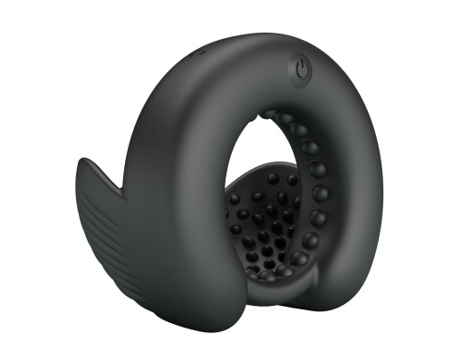 Черное эрекционное виброкольцо Quentin