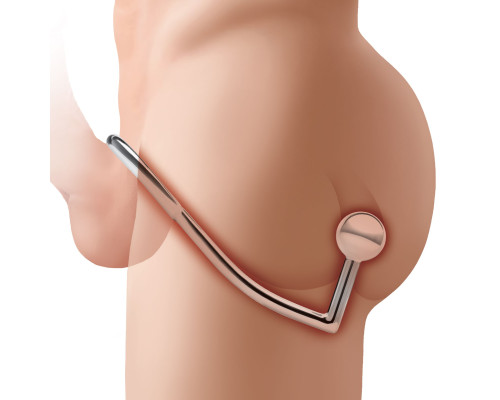 Кольцо на пенис с анальным стимулятором Stainless Steel Anal Hook   Cock Ring