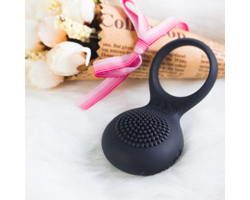 Чёрное перезаряжаемое эрекционное виброкольцо Tyler