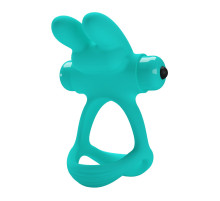 Бирюзовое эрекционное виброкольцо Passionate Dante