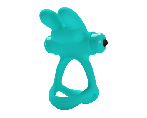 Бирюзовое эрекционное виброкольцо Passionate Dante