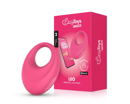 Розовое интерактивное эрекционное виброкольцо Leo