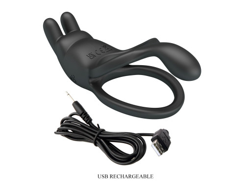 Черное эрекционное виброкольцо Dwayne