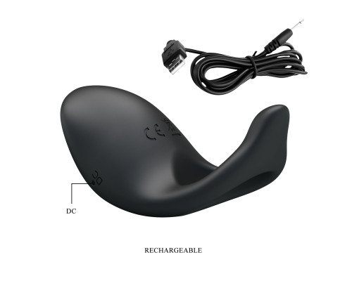 Черное перезаряжаемое эрекционное кольцо Gemma