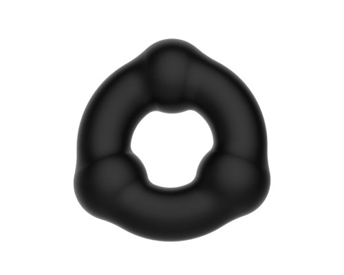 Черное эрекционное кольцо с 3 шариками