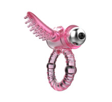 Эрекционное кольцо с вибростимулятором клитора в форме язычка