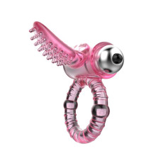 Эрекционное кольцо с вибростимулятором клитора в форме язычка