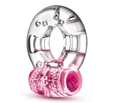 Розовое эрекционное виброкольцо Arouser Vibrating C-Ring