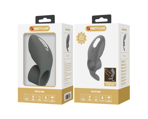 Серое кольцо на пенис с вибрацией