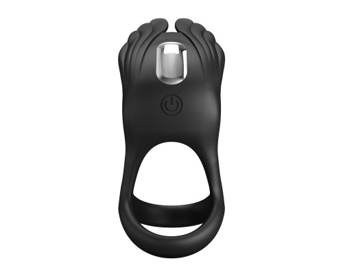 Черное перезаряжаемое виброкольцо на пенис Silas