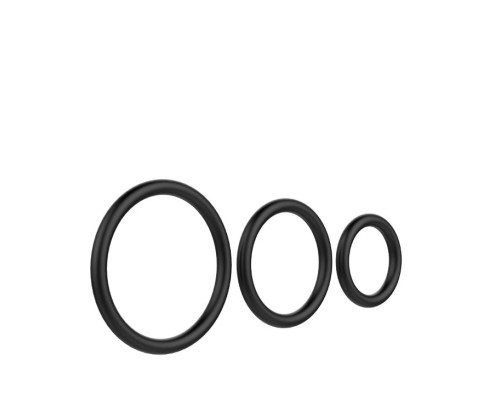 Набор из 3 чёрных колец различного диаметра