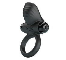 Черное эрекционное кольцо с вибрацией Adrien