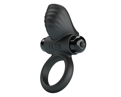 Черное эрекционное кольцо с вибрацией Adrien