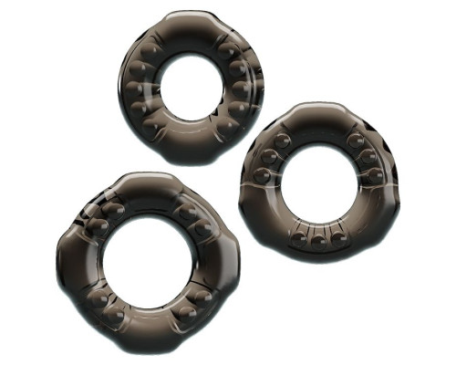 Набор из 3 эластичных дымчатых эрекционных колец