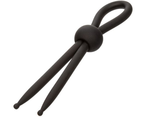 Черное эрекционное лассо на пенис Liquid Silicone Lasso