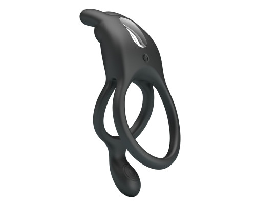 Черное эрекционное виброкольцо Dwayne