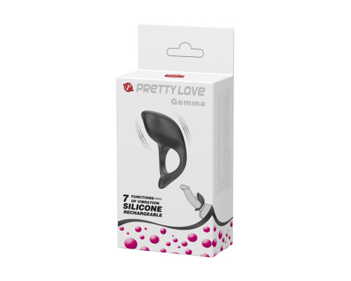 Черное перезаряжаемое эрекционное кольцо Gemma