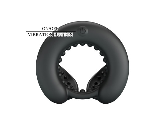 Черное эрекционное виброкольцо Quentin