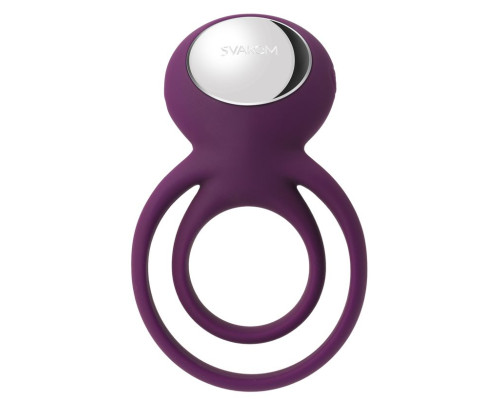 Фиолетовое эрекционное виброкольцо Tammy с подхватом мошонки