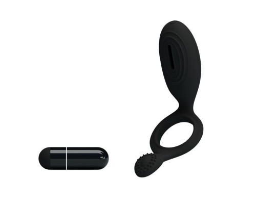 Эрекционное кольцо с клиторальной виброподушечкой Ethel