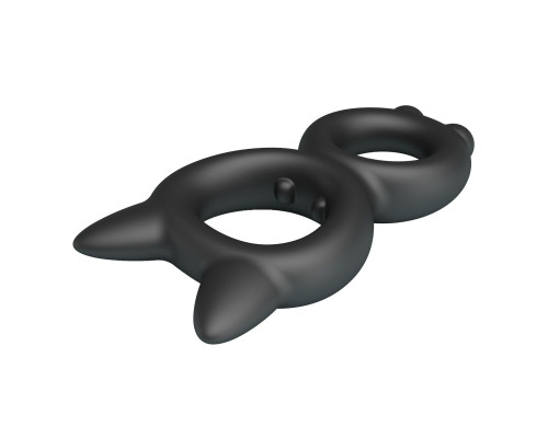 Черное двойное эрекционное кольцо Toran