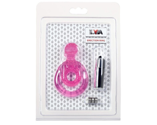 Розовая вибронасадка со стимулятором клитора  Язычок