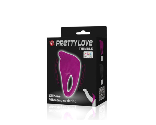 Чёрное эрекционное виброкольцо Thimble