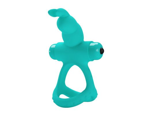 Бирюзовое эрекционное виброкольцо Passionate Figgy