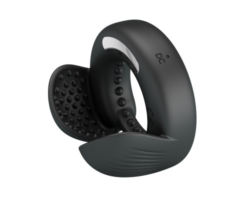 Черное эрекционное виброкольцо Quentin