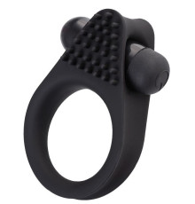 Черное эрекционное виброкольцо Brid с шипиками
