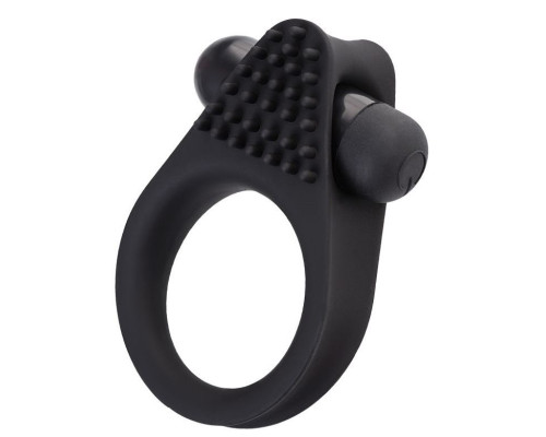 Черное эрекционное виброкольцо Brid с шипиками