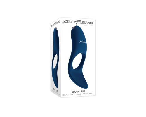 Синее эрекционное виброкольцо Cup ’Em