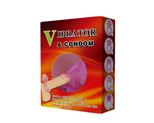 Розовое эрекционное виброкольцо с кошкой на вибропуле