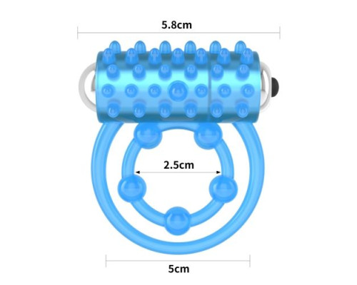 Голубое, светящееся в темноте виброкольцо Lumino Play Vibrating Penis Ring